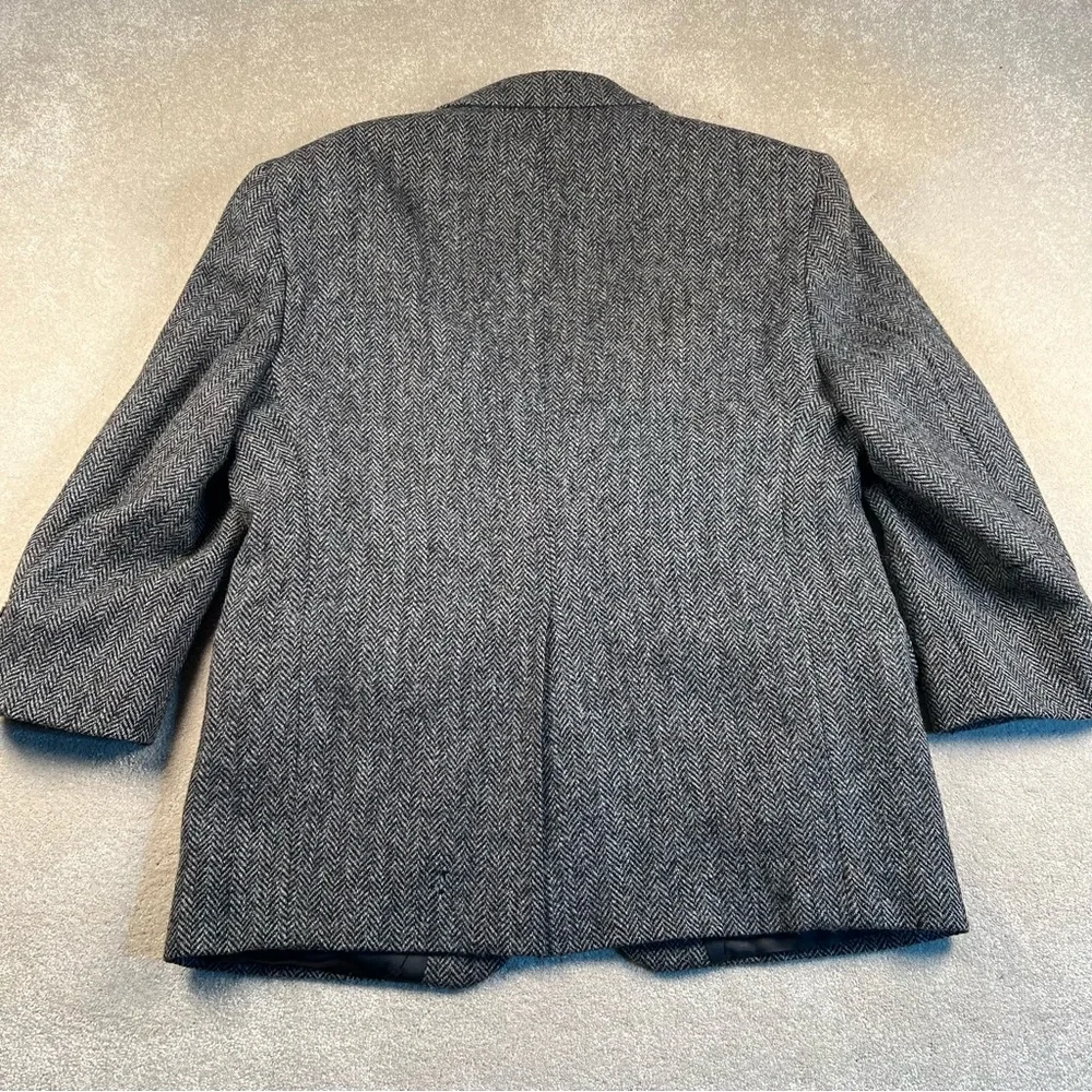 Harris Tweed Blazer Wool Nordstrom Houndstooth 2 Button‎ 42S *see measurements